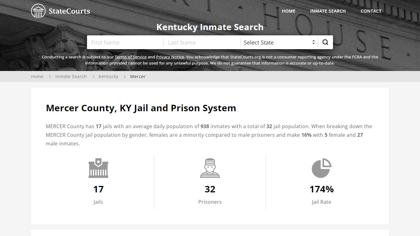 Mercer County, KY Inmate Search - StateCourts